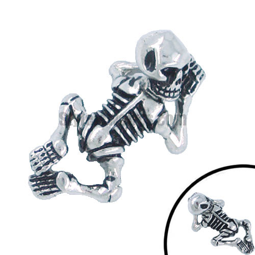 Stainless steel jewelry pendant sleep skull SWP0034 - Click Image to Close